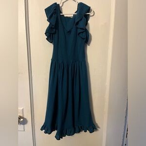 Southern Swag size 5T teal waffle knit dress